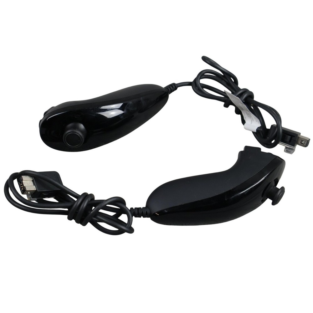 Wii Nunchuk Controller Black Wired Ergonomic Joystick For Wii Remote Accessory